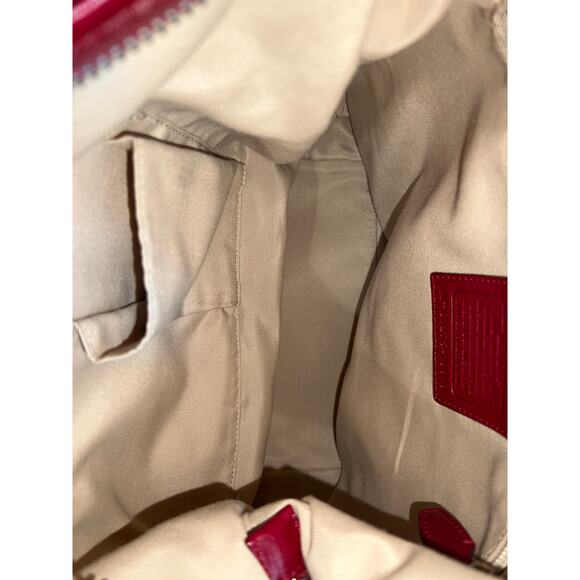 Coach Legacy Signature Striped Tan/Red Duffle AUTHENTIC Crossbody & Shoulder Bag - Picture 13 of 13